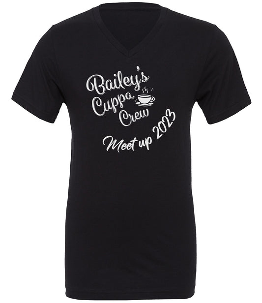 Bailey's Cuppa Crew Meet Up 2023 Large Logo V-Neck T-Shirt